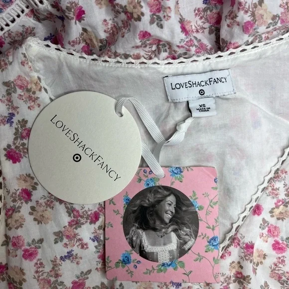 (NWT) LoveShackFancy X Target Camille Babydoll Dress (NWT) Size X-Small - Picture 9 of 11